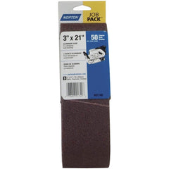 Norton - 3" Wide x 21" OAL, 50 Grit, Aluminum Oxide Abrasive Belt - Makers Industrial Supply