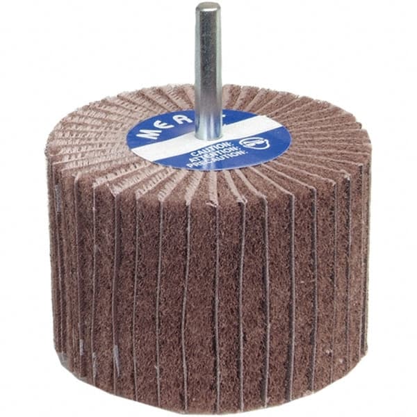 Norton - 2" Diam x 1" Face Width, Very Fine Aluminum Oxide Nonwoven Mounted Flap Wheel - Makers Industrial Supply