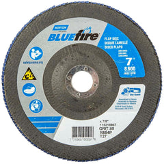 Norton - 7" 80 Grit 7/8" Center Hole Type 27 Zirconia Alumina Flap Disc - Makers Industrial Supply