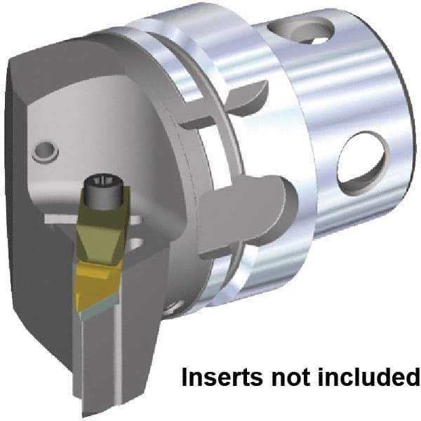 Kennametal - Right Hand Cut, Size KM4X63, VCGR160408 & VPGR332 Insert Compatiblity, External Modular Turning & Profiling Cutting Unit Head - 43mm Ctr to Cutting Edge, 70mm Head Length, Through Coolant, Series Top Notch - Makers Industrial Supply