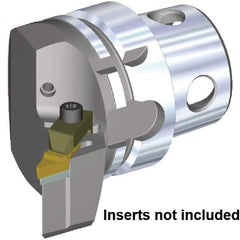 Kennametal - Right Hand Cut, Size KM4X63, VCGR160408 & VPGR332 Insert Compatiblity, External Modular Turning & Profiling Cutting Unit Head - 43mm Ctr to Cutting Edge, 70mm Head Length, Through Coolant, Series Top Notch - Makers Industrial Supply