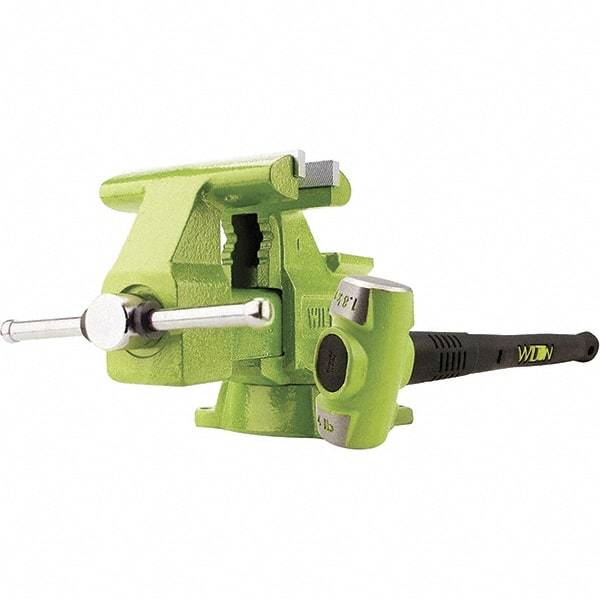 Wilton - 6-1/2" Jaw Width x 5-1/2" Jaw Opening Capacity, 3-13/16" Throat Depth, Bench & Pipe Combination Vise - 1/8 to 2-1/2" Pipe Capacity, Swivel Base, Bolt Down Attachment, Iron - Makers Industrial Supply