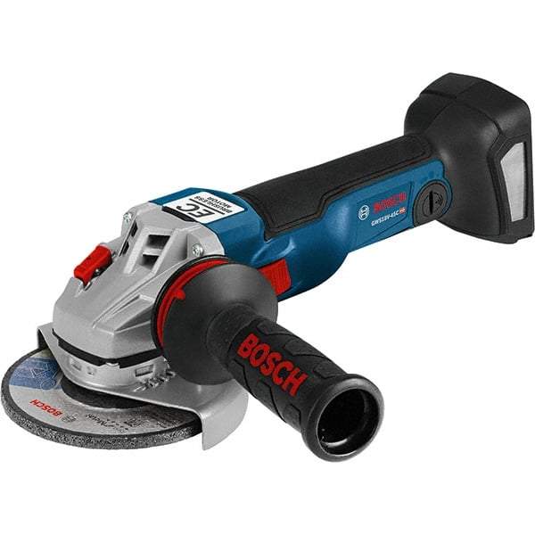 Bosch - 4-1/2" Wheel Diam, 9,000 RPM, Cordless Angle & Disc Grinder - 5/8-11 Spindle, 18 Volts, 6.3 Amps - Makers Industrial Supply