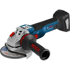 Bosch - 4-1/2" Wheel Diam, 9,000 RPM, Cordless Angle & Disc Grinder - 5/8-11 Spindle, 18 Volts, 6.3 Amps - Makers Industrial Supply