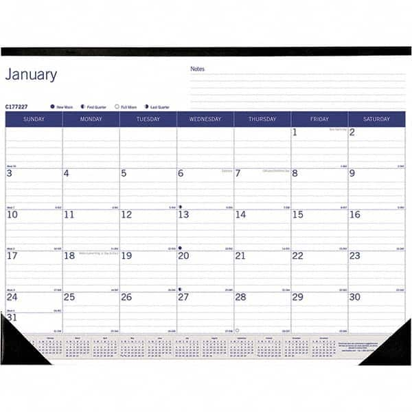 Blueline - Note Pads, Writing Pads & Notebooks Writing Pads & Notebook Type: Desk Pad Calendar Size: 22 x 17 - Makers Industrial Supply