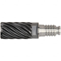 Kennametal - 16" Diam, 24mm LOC, 11 Flute 4mm Corner Radius End Mill Head - Solid Carbide, AlTiN Finish, Duo-Lock 16 Connection, Spiral Flute, 36° Helix - Makers Industrial Supply