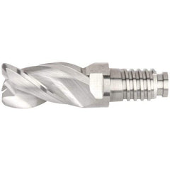 Kennametal - 20" Diam, 30mm LOC, 3 Flute 5mm Corner Radius End Mill Head - Solid Carbide, Uncoated, Duo-Lock 20 Connection, Spiral Flute, 38° Helix, Centercutting - Makers Industrial Supply