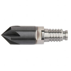 Kennametal - 12mm Diam, 3mm LOC, 5mm Chamfer Width, 5 Flute 60° Corner Chamfer - Solid Carbide, AlTiN Finish, Duo-Lock 12 Connection, Spiral Flute, 0° Helix - Makers Industrial Supply