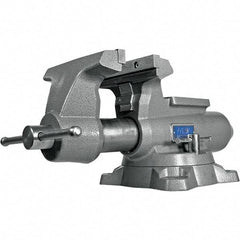 Wilton - 8-1/2" Jaw Width, 8-1/2" Opening Capacity, 4-1/2" Throat Depth, Iron Swivel Bench Vise - Double Lockdown Base Attachment, Anvil, 23-39/64" Long x 12-39/64" Wide x 10-19/64" High - Makers Industrial Supply