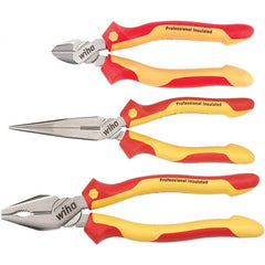 Wiha - Plier Sets Set Type: Cutting Pliers; Insulated Pliers; Wire Stripper Number of Pieces: 3 - Makers Industrial Supply