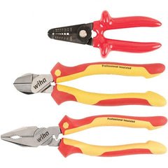 Wiha - Plier Sets Set Type: Cutting Pliers; Insulated Pliers; Wire Stripper Number of Pieces: 3 - Makers Industrial Supply