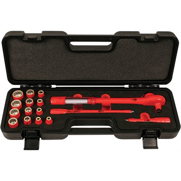 Wiha - 16 Piece Adjustable Torque Wrench & Socket Set - Makers Industrial Supply