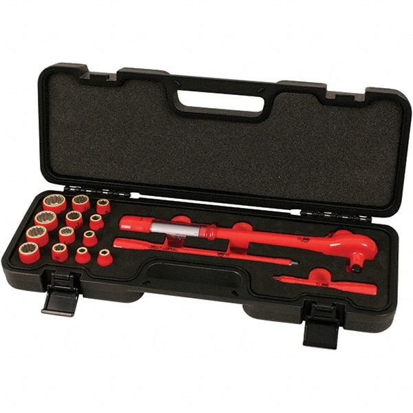 Wiha - 16 Piece Adjustable Torque Wrench & Socket Set - Makers Industrial Supply