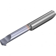 Vargus - 16mm Cutting Depth, 27 Max TPI, 6.1mm Diam, Internal Thread, Solid Carbide, Single Point Threading Tool - TiCN Finish, 42mm OAL, 6mm Shank Diam, 2.9mm Projection from Edge, 60° Profile Angle - Exact Industrial Supply