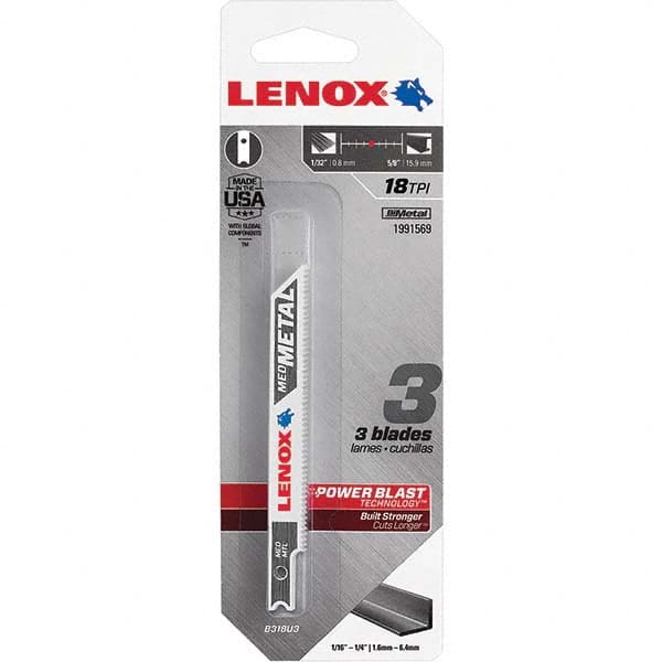 Lenox - Jig Saw Blades Blade Material: Bi-Metal Blade Length (Inch): 3-5/8 - Makers Industrial Supply