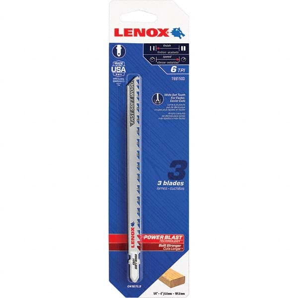 Lenox - Jig Saw Blades Blade Material: Bi-Metal Blade Length (Inch): 6 - Makers Industrial Supply