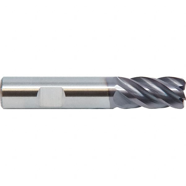 M.A. Ford - 1", 5 Flute, Single End, Solid Carbide, 0.09" Corner Radius End Mill - 4" OAL, 38° Helix, Right Hand Flute, 1-1/2" LOC, Right Hand Cut - Makers Industrial Supply