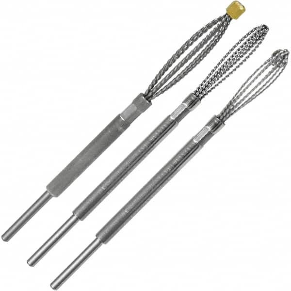 Made in USA - 3 Piece Power Deburring Tool Set - 1/4" Diam Hole Tools - Makers Industrial Supply