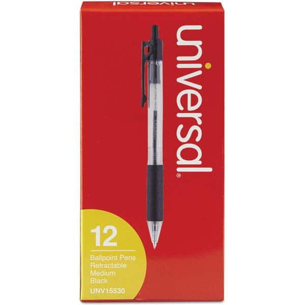 UNIVERSAL - Pens & Pencils Type: Comfort Grip Retractable Pen Color: Black - Makers Industrial Supply