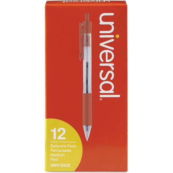 UNIVERSAL - Pens & Pencils Type: Comfort Grip Retractable Pen Color: Red - Makers Industrial Supply