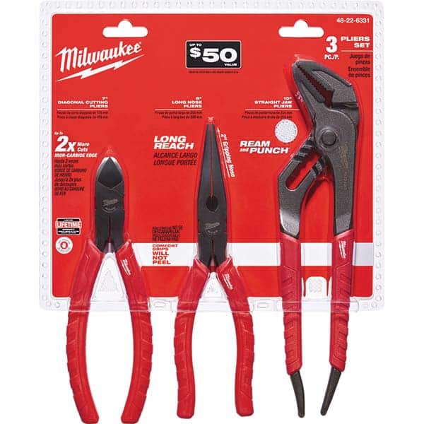 Milwaukee Tool - Plier Sets Set Type: Plier Set Number of Pieces: 3.000 - Makers Industrial Supply