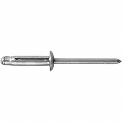 STANLEY Engineered Fastening - Size 6 Dome Head Aluminum Open End Blind Rivet - Aluminum Mandrel, 0.157" to 0.472" Grip, 3/16" Head Diam, 0.197" to 0.207" Hole Diam, - Makers Industrial Supply