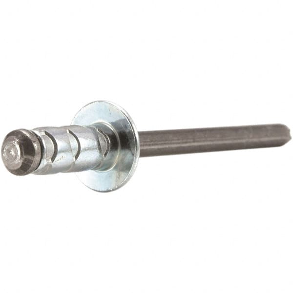 STANLEY Engineered Fastening - Size 4 Dome Head Aluminum Open End Blind Rivet - Aluminum Mandrel, 0.157" to 0.312" Grip, 1/8" Head Diam, 0.129" to 0.142" Hole Diam, 0.078" Body Diam - Makers Industrial Supply