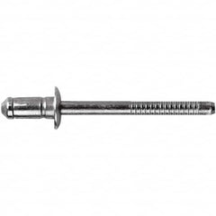 STANLEY Engineered Fastening - Size 6 Dome Head Steel Open End Blind Rivet - Steel Mandrel, 0.1378" to 0.2362" Grip, 3/16" Head Diam, 0.1929" to 0.2008" Hole Diam, 3.2" Body Diam - Makers Industrial Supply