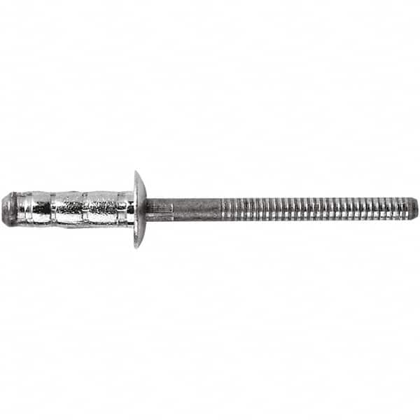 STANLEY Engineered Fastening - Size 6 Dome Head Steel Multi Grip Blind Rivet - Steel Mandrel, 1/4" to 1/2" Grip, 3/16" Head Diam, 0.1921" to 0.1961" Hole Diam, 3" Body Diam - Makers Industrial Supply