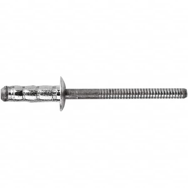 STANLEY Engineered Fastening - Size 6 Dome Head Steel Multi Grip Blind Rivet - Steel Mandrel, 0.0598" to 1/4" Grip, 3/16" Head Diam, 0.1921" to 0.1961" Hole Diam, 3" Body Diam - Makers Industrial Supply