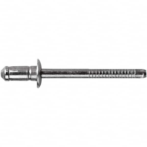 STANLEY Engineered Fastening - Size 6 Dome Head Steel Open End Blind Rivet - Steel Mandrel, 0.0591" to 0.1378" Grip, 3/16" Head Diam, 0.1929" to 0.2008" Hole Diam, 3.2" Body Diam - Makers Industrial Supply