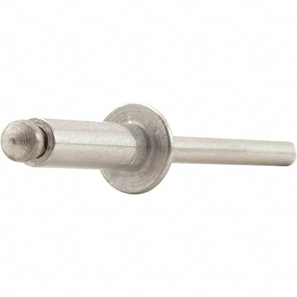 STANLEY Engineered Fastening - Size 6 Dome Head Aluminum Open End Blind Rivet - Steel Mandrel, 0.063" to 1/8" Grip, 3/16" Head Diam, 0.192" to 0.196" Hole Diam, 0.116" Body Diam - Makers Industrial Supply