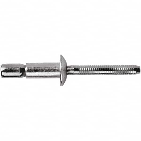 STANLEY Engineered Fastening - Size 8 Dome Head Stainless Steel Structural with Locking Stem Blind Rivet - Stainless Steel Mandrel, 0.08" to 3/8" Grip, 1/4" Head Diam, 0.261" to 0.276" Hole Diam, 0.153" Body Diam - Makers Industrial Supply