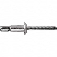 STANLEY Engineered Fastening - Size 8 Dome Head Stainless Steel Structural with Locking Stem Blind Rivet - Stainless Steel Mandrel, 0.08" to 3/8" Grip, 1/4" Head Diam, 0.261" to 0.276" Hole Diam, 0.153" Body Diam - Makers Industrial Supply