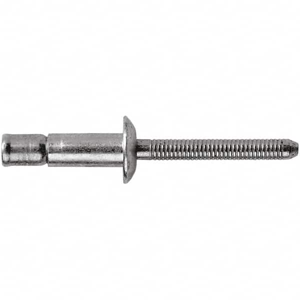 STANLEY Engineered Fastening - Size 8 Dome Head Stainless Steel Structural with Locking Stem Blind Rivet - Stainless Steel Mandrel, 0.08" to 5/8" Grip, 1/4" Head Diam, 0.261" to 0.276" Hole Diam, 0.162" Body Diam - Makers Industrial Supply