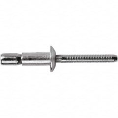 STANLEY Engineered Fastening - Size 8 Dome Head Aluminum Structural with Locking Stem Blind Rivet - Aluminum Mandrel, 0.08" to 3/8" Grip, 1/4" Head Diam, 0.261" to 0.276" Hole Diam, 0.153" Body Diam - Makers Industrial Supply