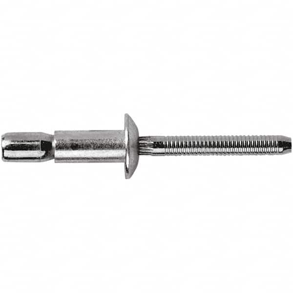 STANLEY Engineered Fastening - Size 8 Dome Head Steel Structural with Locking Stem Blind Rivet - Steel Mandrel, 0.08" to 3/8" Grip, 1/4" Head Diam, 0.261" to 0.276" Hole Diam, 0.153" Body Diam - Makers Industrial Supply