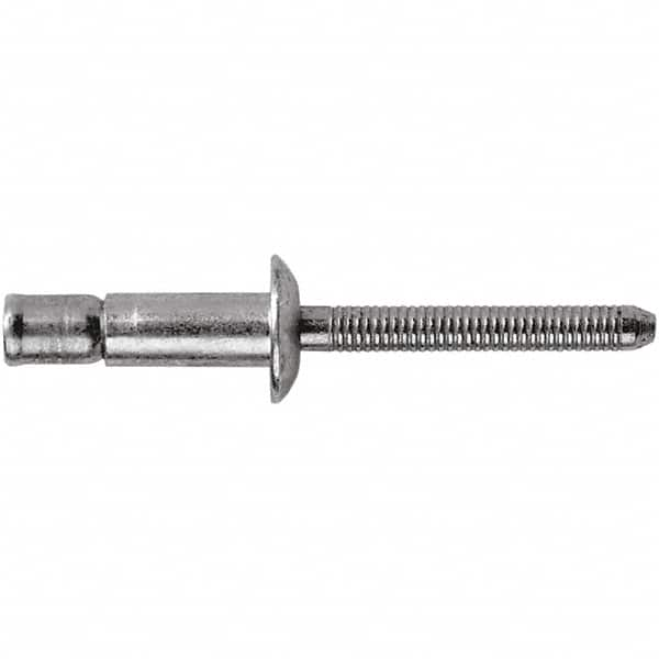 STANLEY Engineered Fastening - Size 8 Dome Head Steel Structural with Locking Stem Blind Rivet - Steel Mandrel, 0.08" to 3/8" Grip, 1/4" Head Diam, 0.261" to 0.276" Hole Diam, 0.162" Body Diam - Makers Industrial Supply