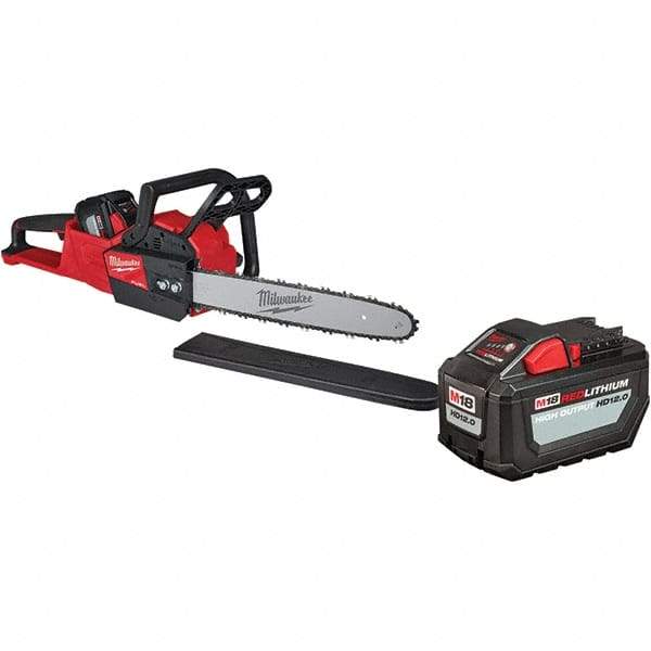 Milwaukee Tool - 18 Volt, Battery Powered Chainsaw - 16" Guide Bar Length, 6,600 RPM, 3/8" Chain Pitch, 0.043" Chain Gauge - Makers Industrial Supply