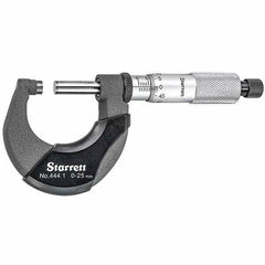 Starrett - Mechanical Outside Micrometers Minimum Measurement (mm): 0.00 Maximum Measurement (mm): 25.00 - Makers Industrial Supply