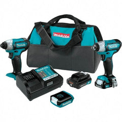 Makita - 12 Volt Cordless Tool Combination Kit - Includes Impact Driver, 3/8" Compact Impact Wrench & Flashlight, Lithium-Ion Battery Included - Makers Industrial Supply