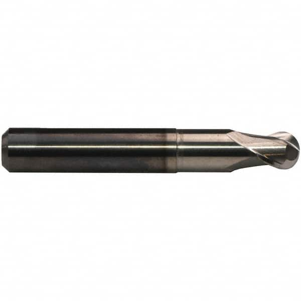 Emuge - 1.5mm Diam, 2.5mm LOC, 2 Flute Solid Carbide Ball End Mill - CrN Finish, Single End, 38mm OAL, 3mm Shank Diam, Ball Flute - Makers Industrial Supply