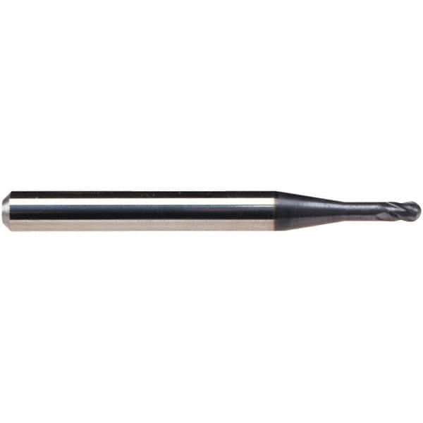 Ball End Mill: 2 Flute, Solid Carbide 57 mm OAL, 6 mm Shank Dia, TiAlN Coated, Series 2834A