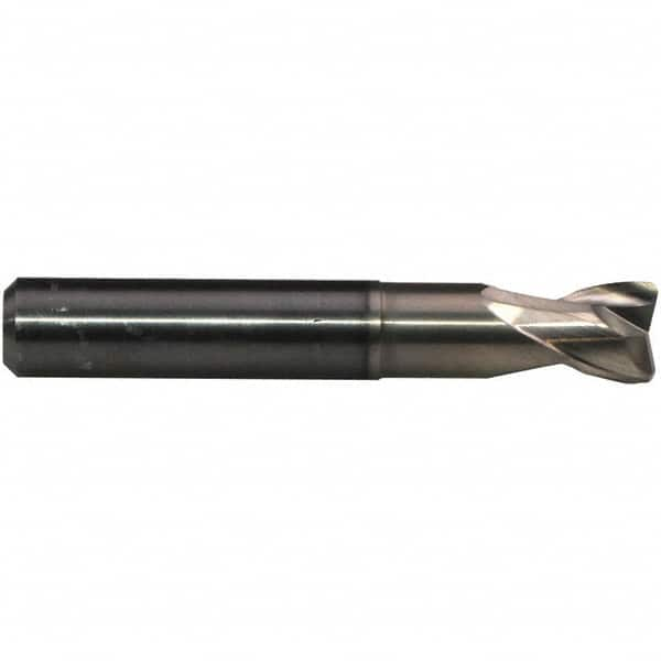 Emuge - 6mm Diam, 3mm LOC, 2 Flute Solid Carbide Roughing & Finishing End Mill - CrN Finish, 57mm OAL, 6mm Shank Diam, Cylindrical Shank, 30° Helix, Stub Length - Makers Industrial Supply