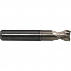 Emuge - 1.5mm Diam, 2.5mm LOC, 2 Flute Solid Carbide Roughing & Finishing End Mill - CrN Finish, 38mm OAL, 3mm Shank Diam, Cylindrical Shank, 30° Helix, Stub Length - Makers Industrial Supply