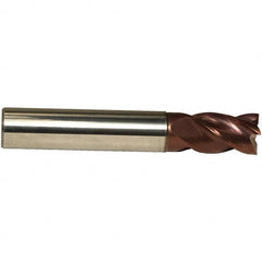 Emuge - 6mm Diam, 10mm LOC, 4 Flute Solid Carbide Roughing & Finishing End Mill - TiAlN Finish, 54mm OAL, 6mm Shank Diam, Cylindrical Shank, 38° Helix, Centercutting, Stub Length - Makers Industrial Supply