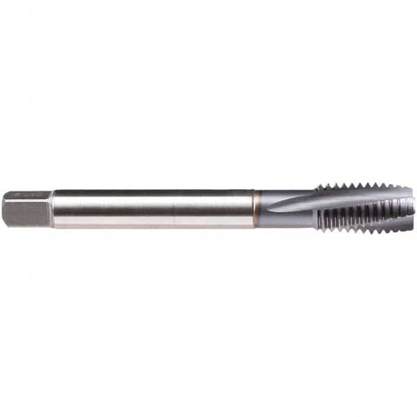 Emuge - 1/2-13 UNC 4 Flute BT Plug Spiral Flute Tap - High Speed Steel, TiCN Finish, 4.331" OAL, Left Hand Flute, Right Hand Thread, Series CU309600 - Makers Industrial Supply