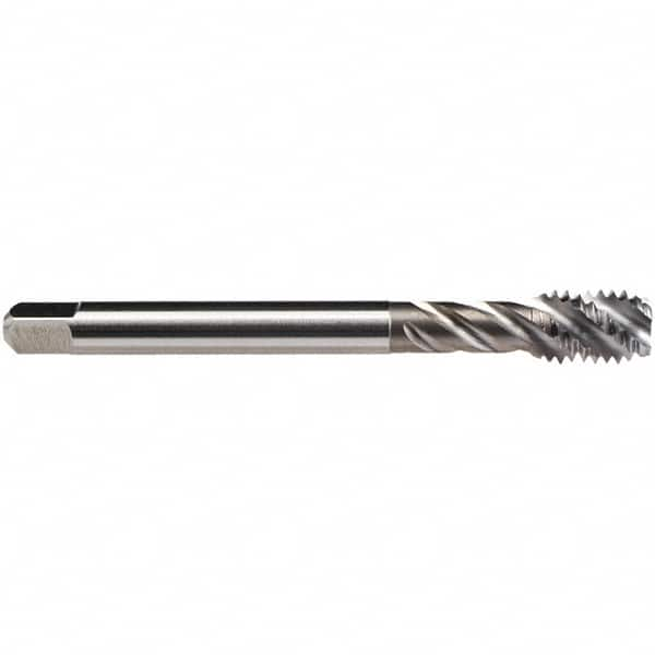 Emuge - M16x2.00 M 4 Flute Bottoming Spiral Flute Tap - High Speed Steel, Bright Finish, 110mm OAL, Right Hand Flute, Right Hand Thread, Series Enorm Z/E - Makers Industrial Supply