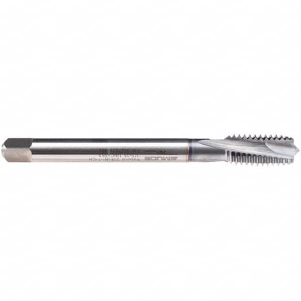 Emuge - M14x2.00 M 3 Flute 6HX Modified Bottoming Spiral Flute Tap - High Speed Steel, TiCN Finish, 110mm OAL, Right Hand Flute, Right Hand Thread, Series C438J401 - Exact Industrial Supply