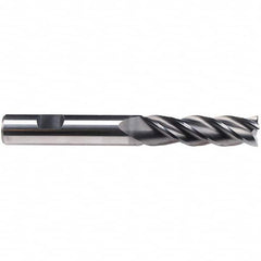 Emuge - 1/2" Diam, 2" LOC, 4 Flute Solid Carbide Roughing & Finishing End Mill - CrN Finish, 4-1/2" OAL, 1/2" Shank Diam, Weldon Shank, 38° Helix, Centercutting, Stub Length - Makers Industrial Supply